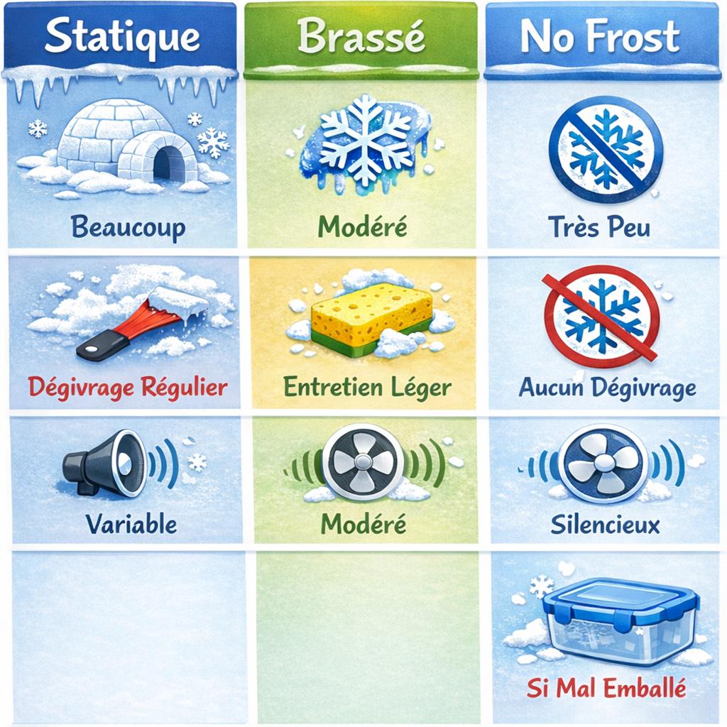 Le givre sur les congélateurs